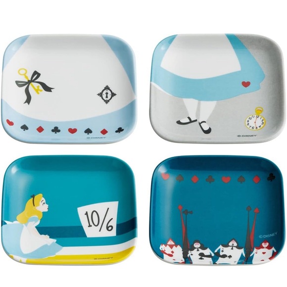 Skater Disney Alice in the Wonderland Small Dish, Melamine Mini Plate set of 4 - Picture 2 of 9